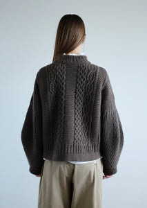 Cora Mono Wool Pullover - Brown Melange