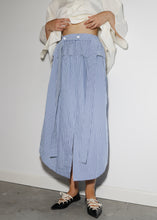 Load image into Gallery viewer, Soames Deadstock Cotton Skirt - Blue Stripe
