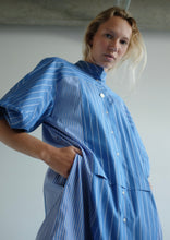 Load image into Gallery viewer, Products Farrah Organic Cotton dress - Blue Stripe
