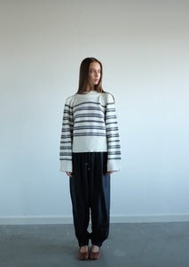 Keats Mono Wool Pullover - Stripe