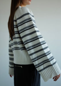 Keats Mono Wool Pullover - Stripe