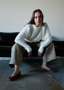 Keasey Mono Wool Pullover - Off-white