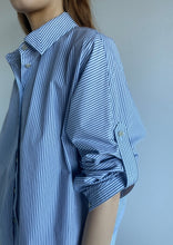 Load image into Gallery viewer, Shelley Deadstock Cotton Shirt - Blue Stripe
