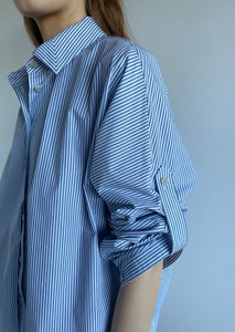 Shelley Deadstock Cotton Shirt - Blue Stripe