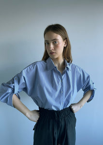 Shelley Deadstock Cotton Shirt - Blue Stripe
