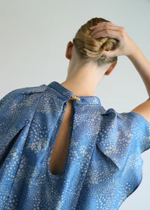 Doreen Silk Dress - Print Blue