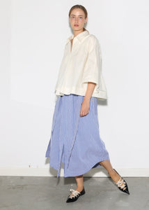 Soames Deadstock Cotton Skirt - Blue Stripe