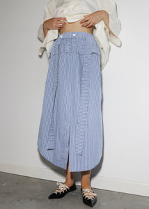 Soames Deadstock Cotton Skirt - Blue Stripe