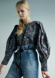 Cleo Organic Printed Poplin Blouse