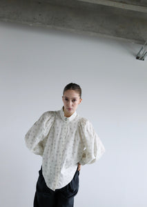 Ferryn Organic Cotton Blouse - Print off-white
