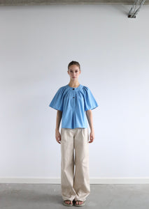 Flo Organic Cotton Blouse - Lichen Blue