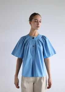 Flo Organic Cotton Blouse - Lichen Blue
