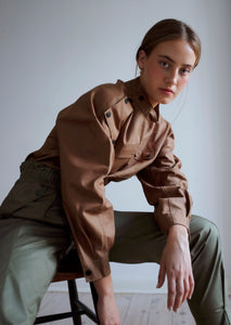 Bennet Organic Cotton Twill Shirt-jacket - Oak