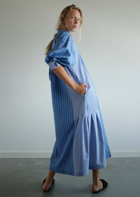 Products Farrah Organic Cotton dress - Blue Stripe