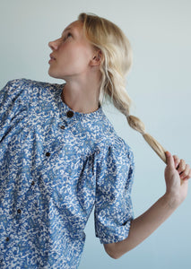 Fawn Organic Cotton Blouse - Print Blue