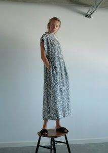 Florence Silk Dress - Print Blue