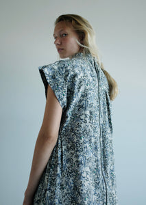 Florence Silk Dress - Print Blue