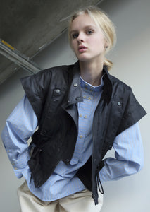 Bee Organic Cotton Twill Vest - Black