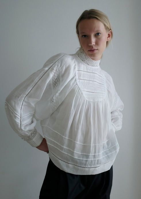 Evelyn Ramie Blouse - Bright White