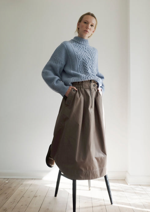 Denise Organic Cotton Twill Skirt - Walnut