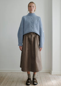 Denise Organic Cotton Twill Skirt - Walnut