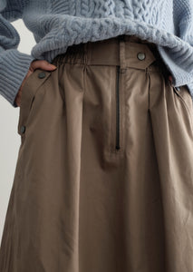 Denise Organic Cotton Twill Skirt - Walnut