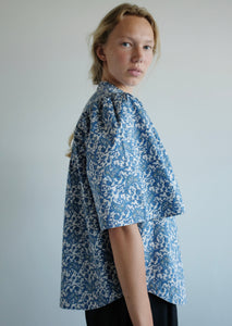 Fawn Organic Cotton Blouse - Print Blue