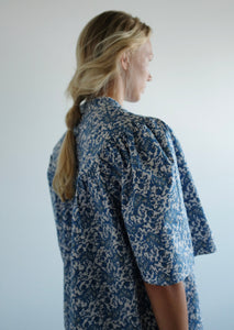 Fawn Organic Cotton Blouse - Print Blue