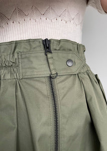 Denise Organic Cotton Twill Skirt - Olive Green