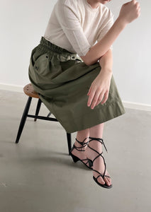 Denise Organic Cotton Twill Skirt - Olive Green